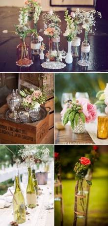 decorar con flores en botellas