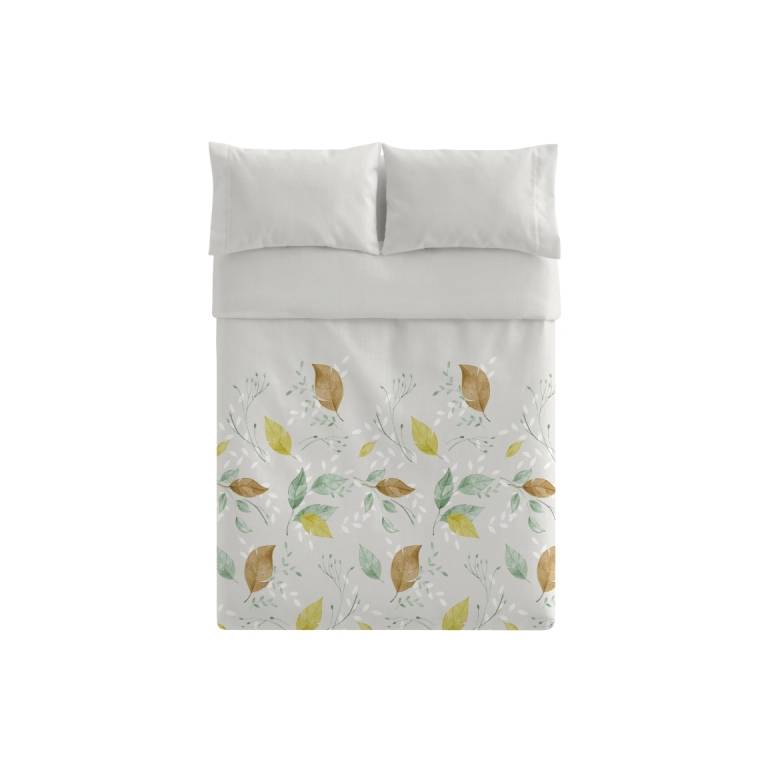 JUEGO FUNDA NÓRDICA ESTAMPADO HOJAS (oro, Cama 135:220x220)