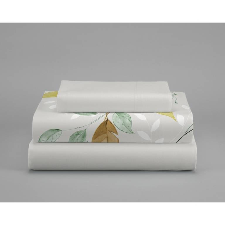 JUEGO FUNDA NÓRDICA ESTAMPADO HOJAS (oro, Cama 135:220x220)