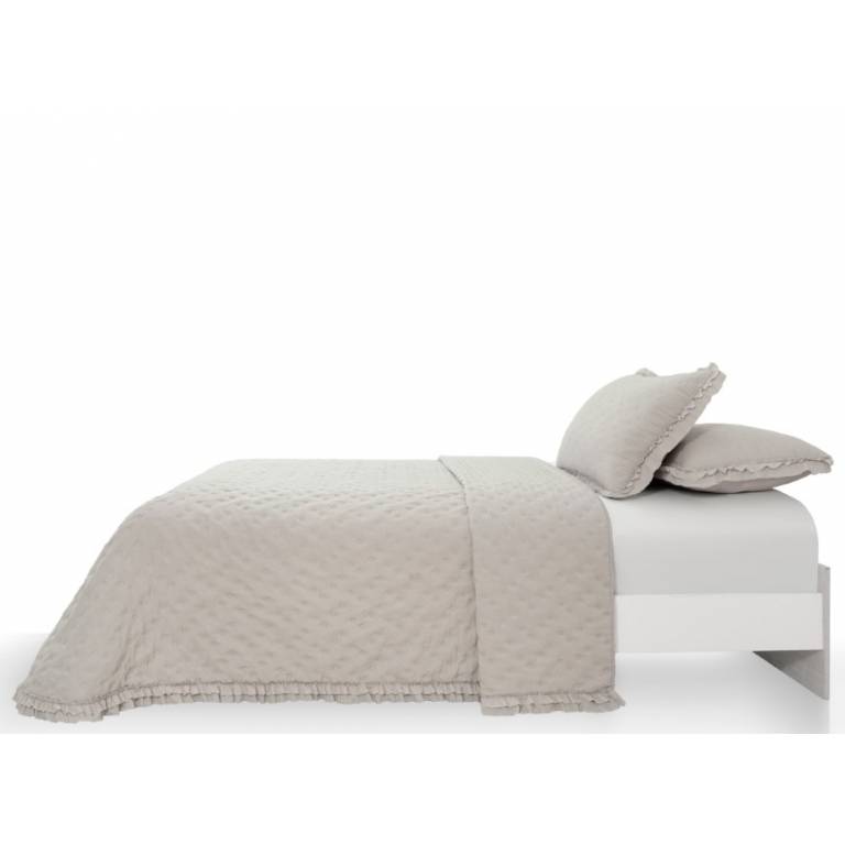 CONJUNTO COLCHA TOPITOS TACTO SUAVE Y FUNDAS DE COJIN gris