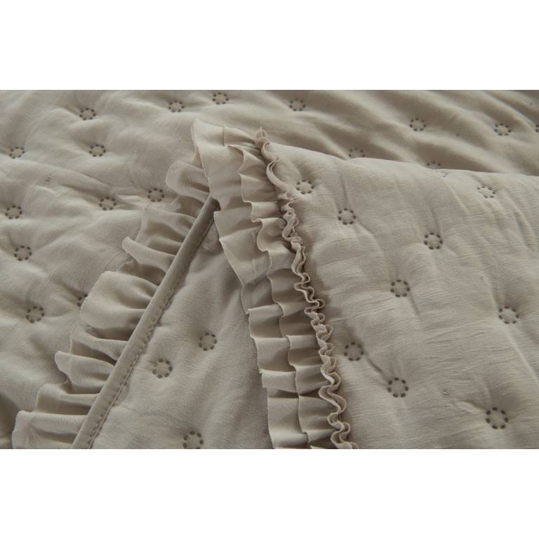 CONJUNTO COLCHA TOPITOS TACTO SUAVE Y FUNDAS DE COJIN (beige, Cama 090:180x270)