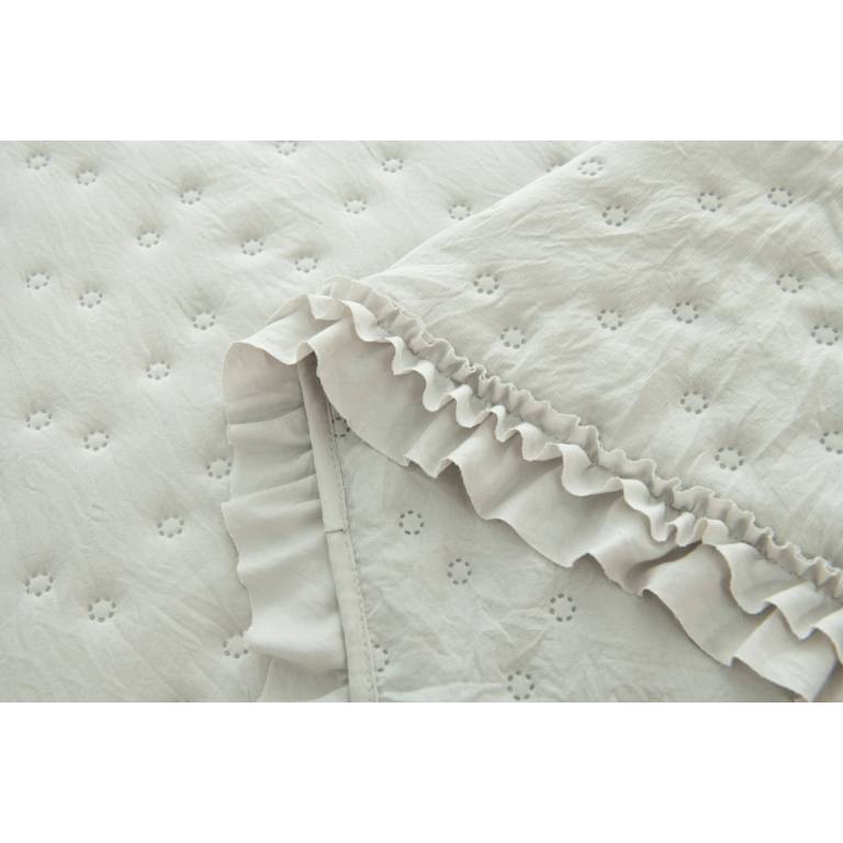 CONJUNTO COLCHA TOPITOS TACTO SUAVE Y FUNDAS DE COJIN (gris, Cama 180:280x270)