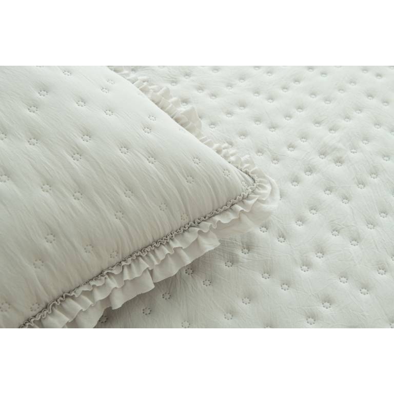 CONJUNTO COLCHA TOPITOS TACTO SUAVE Y FUNDAS DE COJIN (gris, Cama 180:280x270)