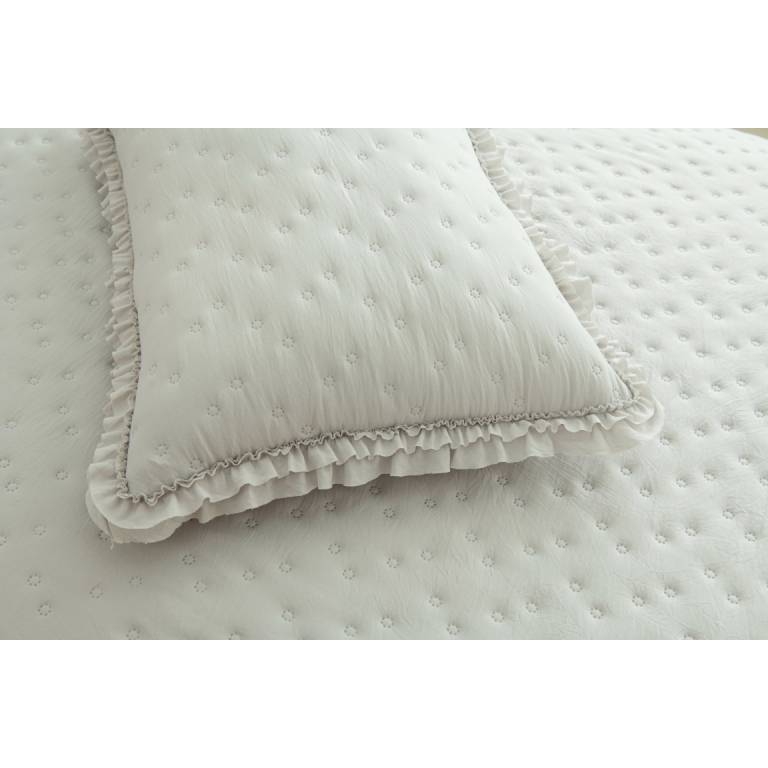 CONJUNTO COLCHA TOPITOS TACTO SUAVE Y FUNDAS DE COJIN (gris, Cama 180:280x270)