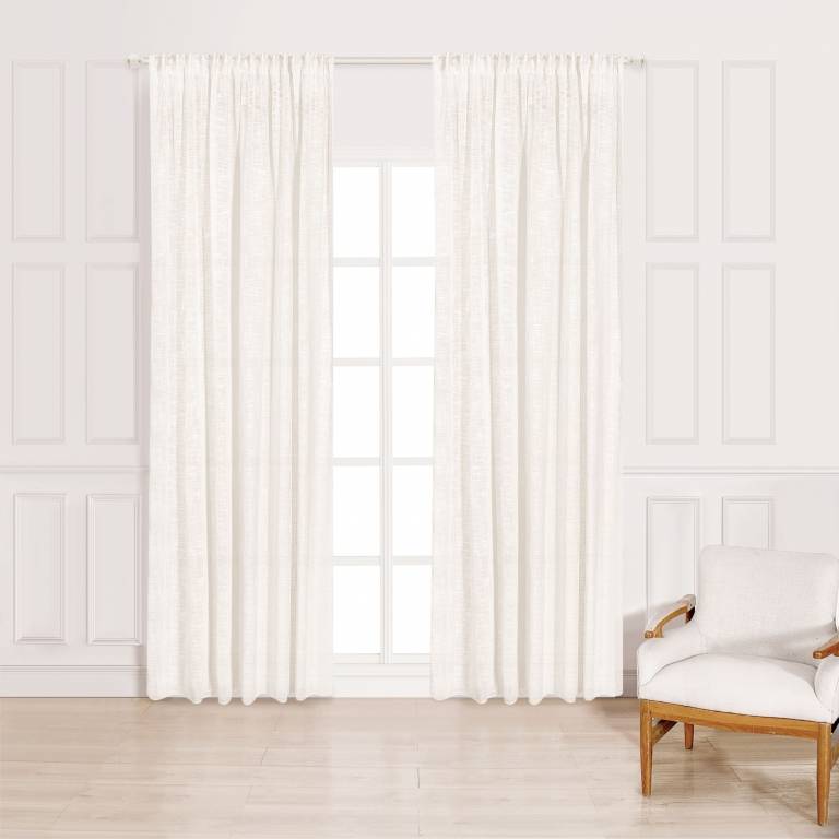 CORTINA CONFECCIONADA TEJIDO RÚSTICO natural