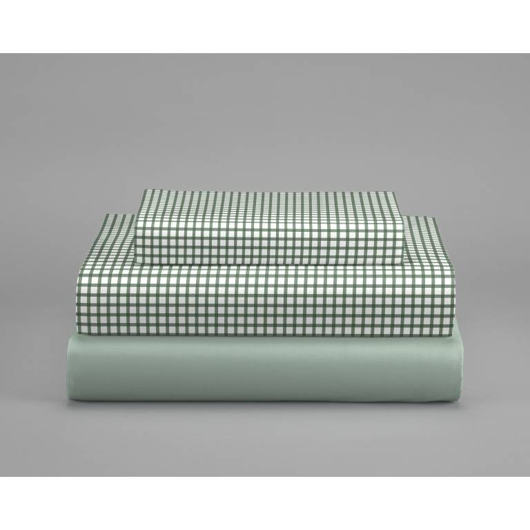 JUEGO FUNDA NÓRDICA ESTAMPADO VICHY (verde, Cama 90:155x270)