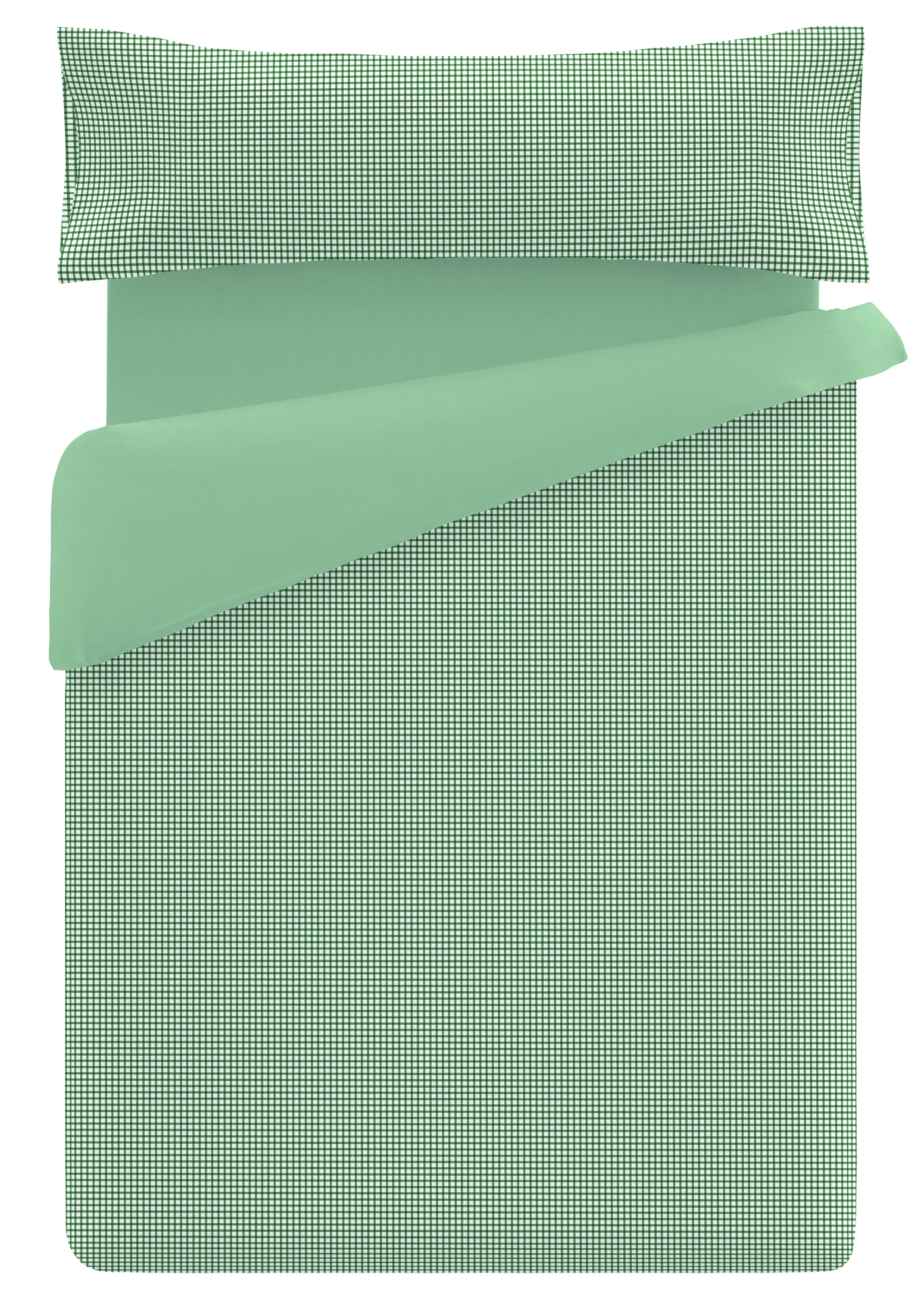 JUEGO FUNDA NÓRDICA ESTAMPADO VICHY (verde, Cama 90:155x270)