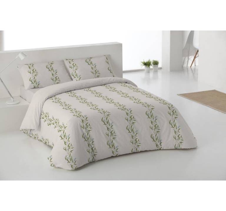 CONJUNTO FUNDA NÓRDICA ESTAMPADO HOJAS