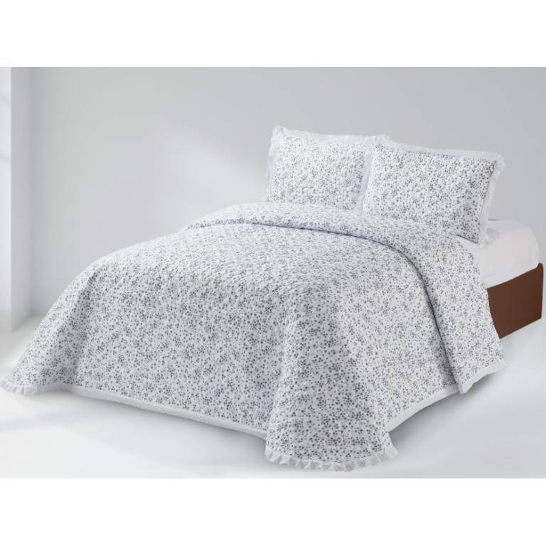 CONJUNTO COLCHA BOUTI Y FUNDAS DE COJÍN (azul, Cama 150:250x270)