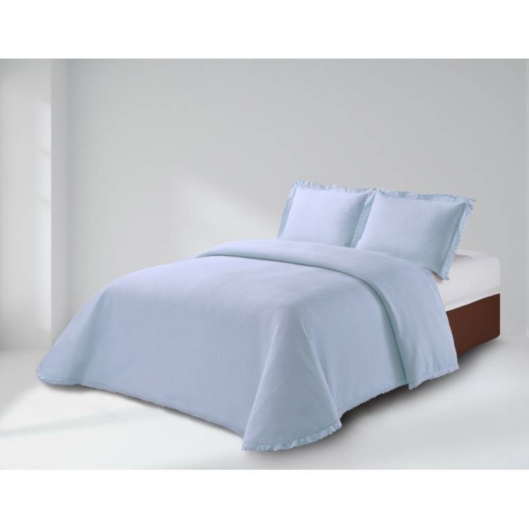 CONJUNTO COLCHA Y FUNDAS DE COJÍN (azul, Cama 180:280x270)