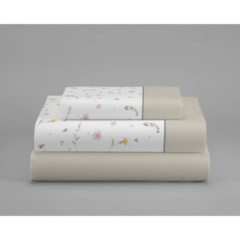JUEGO SÁBANAS 3 PIEZAS ESTAMPADO FLORES (Cama 180:270x270, MULTI)