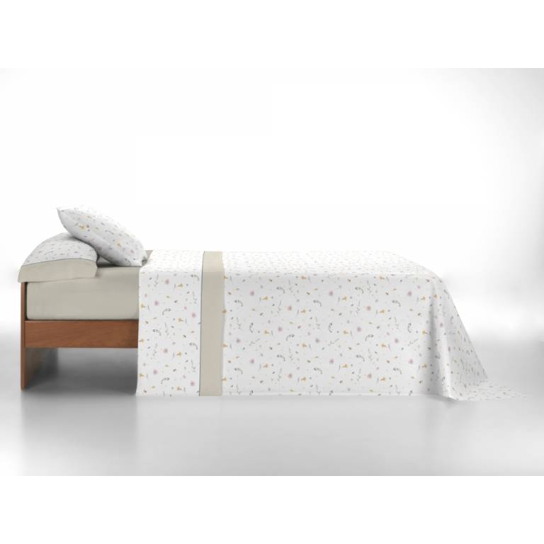 JUEGO SÁBANAS 3 PIEZAS ESTAMPADO FLORES (Cama 180:270x270, MULTI)