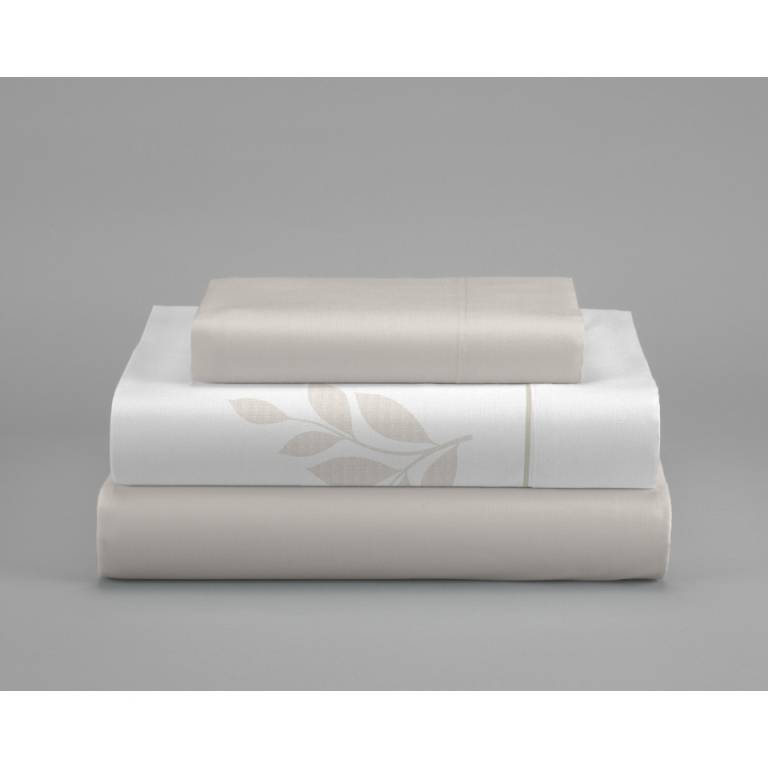 JUEGO SÁBANAS CORALINA ESTAMPADO HOJAS (beige, Cama 180:260x260)
