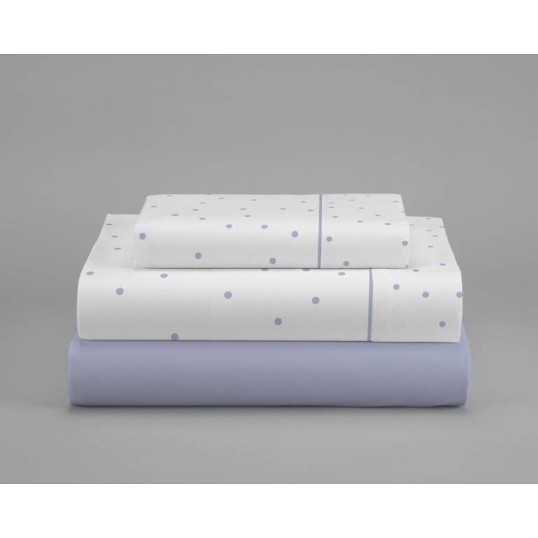 JUEGO SABANAS 3 PIEZAS ESTAMPADO TOPITOS (azul, Cama 150(2):240x270)