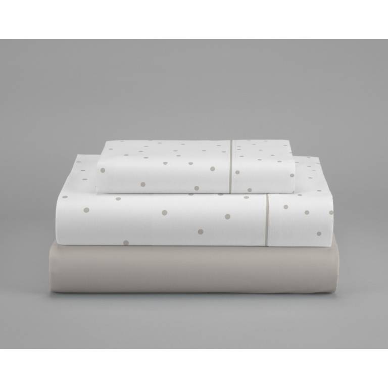 JUEGO SABANAS 3 PIEZAS ESTAMPADO TOPITOS (beige, Cama 90:160x270)