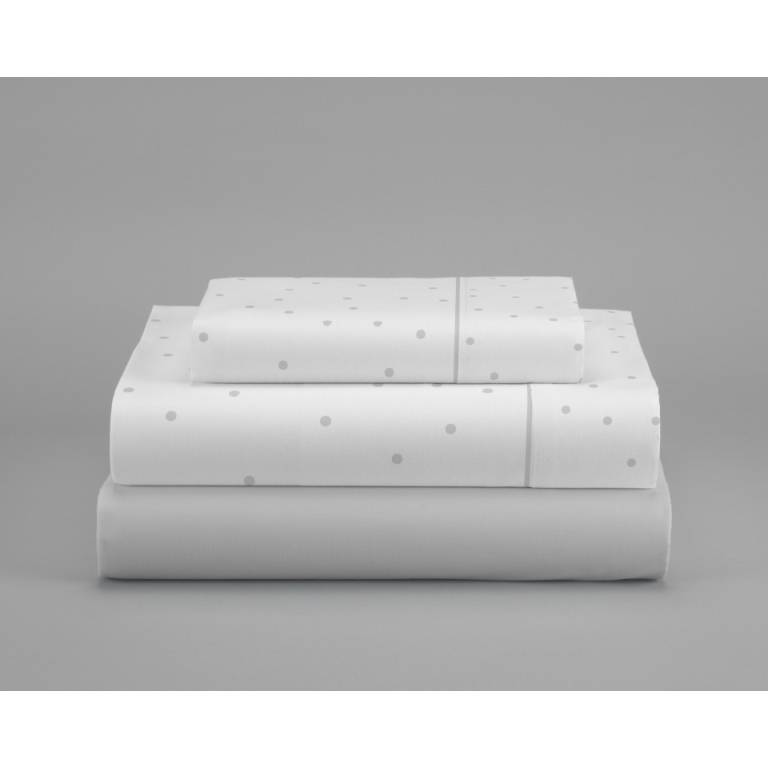 JUEGO SABANAS 3 PIEZAS ESTAMPADO TOPITOS (gris, Cama 180:270x270)