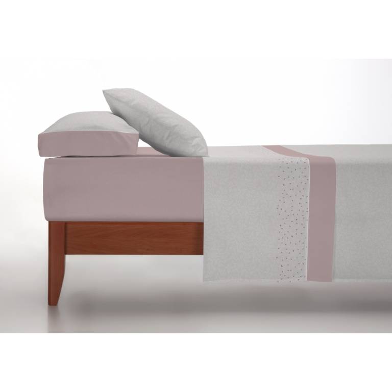 JUEGO SÁBANAS 3 PIEZAS ESTAMPADO HOJITAS (rosa, Cama 150:240x270)