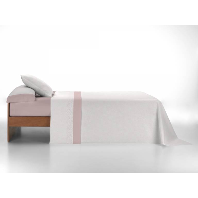 JUEGO SÁBANAS 3 PIEZAS ESTAMPADO HOJITAS (rosa, Cama 150:240x270)