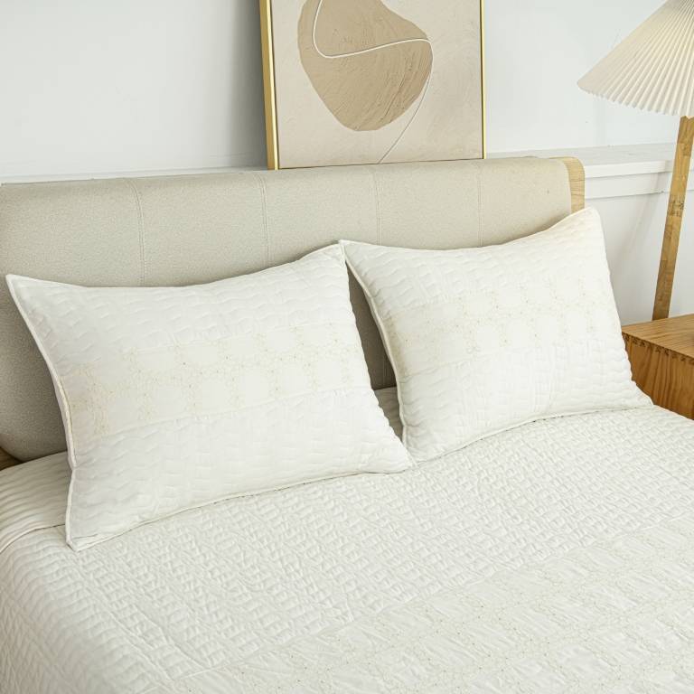 CONJUNTO COLCHA Y FUNDAS DE COJÍN (natural, Cama 135:235x270)