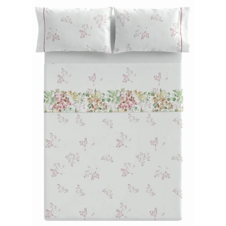 JUEGO SÁBANAS 3 PIEZAS ESTAMPADO HOJAS (rojo, Cama 180:270x270)