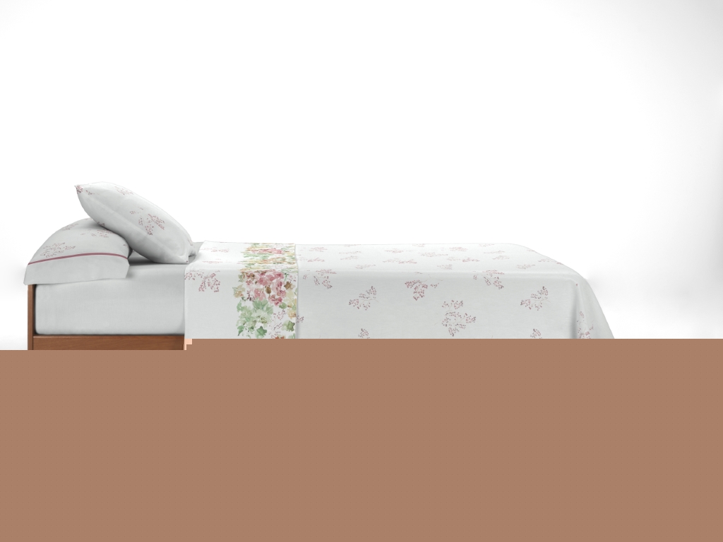 JUEGO SÁBANAS 3 PIEZAS ESTAMPADO HOJAS (rojo, Cama 180:270x270)