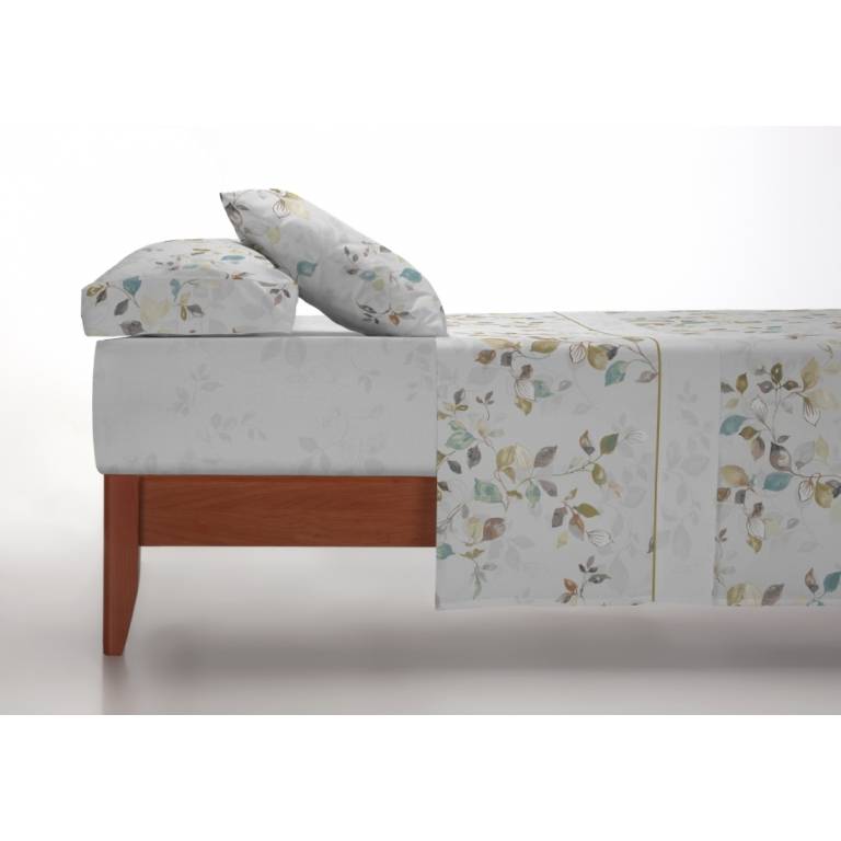 JUEGO SÁBANAS CORALINA ESTAMPADO HOJAS (oro, Cama 135:220x260)