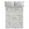 JUEGO SÁBANAS CORALINA ESTAMPADO HOJAS (oro, Cama 135:220x260)