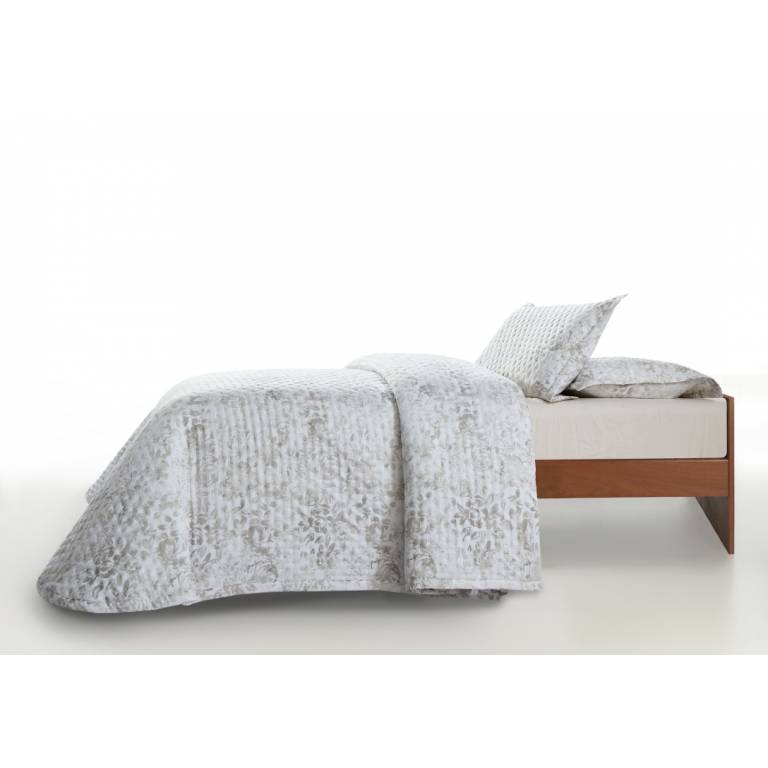 CONJUNTO COLCHA ESTAMPADO DE FLORES Y FUNDAS DE COJÍN (beige, Cama 105:200x270)