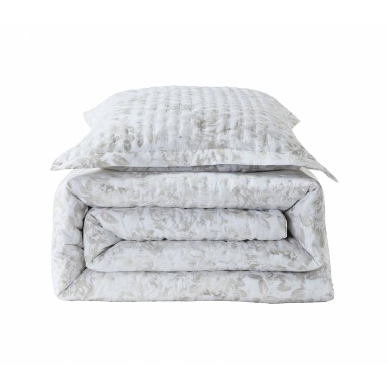 CONJUNTO COLCHA ESTAMPADO DE FLORES Y FUNDAS DE COJÍN (beige, Cama 105:200x270)