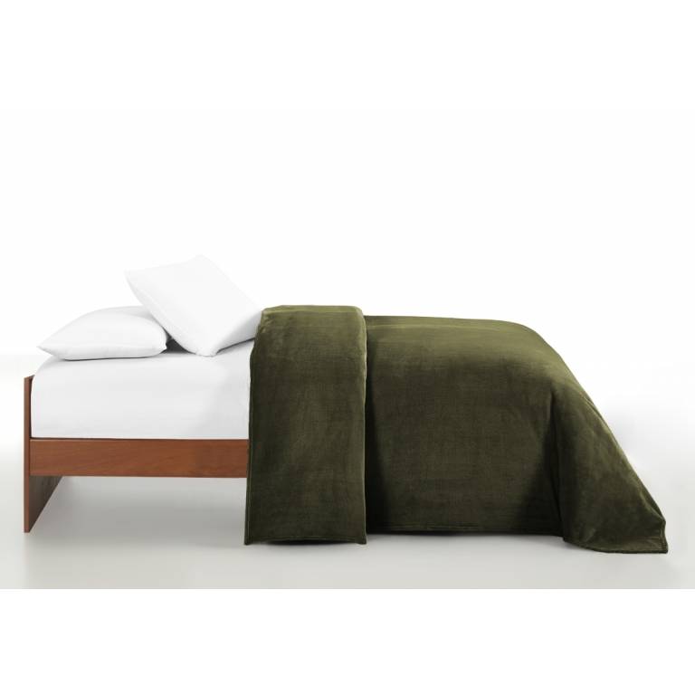 MANTA DE CAMA TACTO SEDA SÚPER SUAVE verde