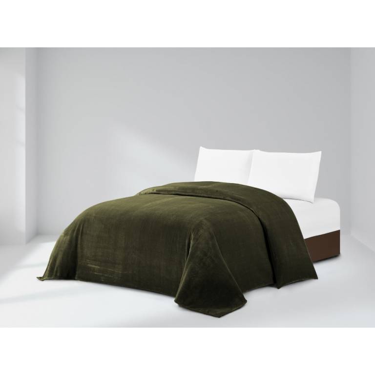 MANTA DE CAMA TACTO SEDA SÚPER SUAVE (verde, Cama 150:240x240)