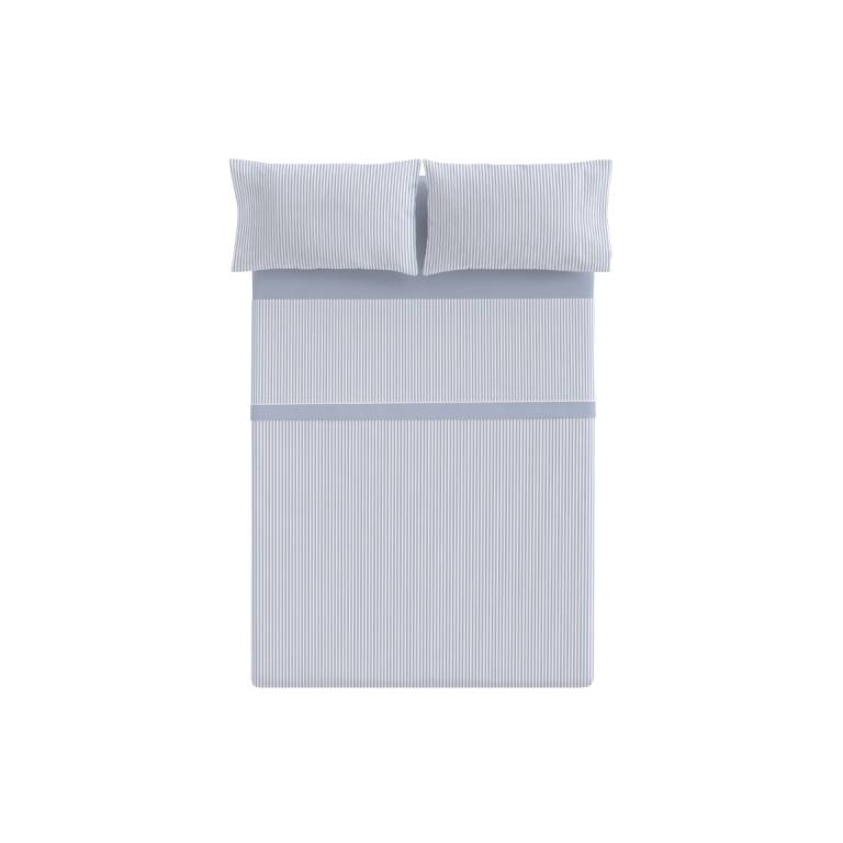 JUEGO SÁBANAS CORALINA ESTAMPADO RAYAS (azul, Cama 135:220x260)