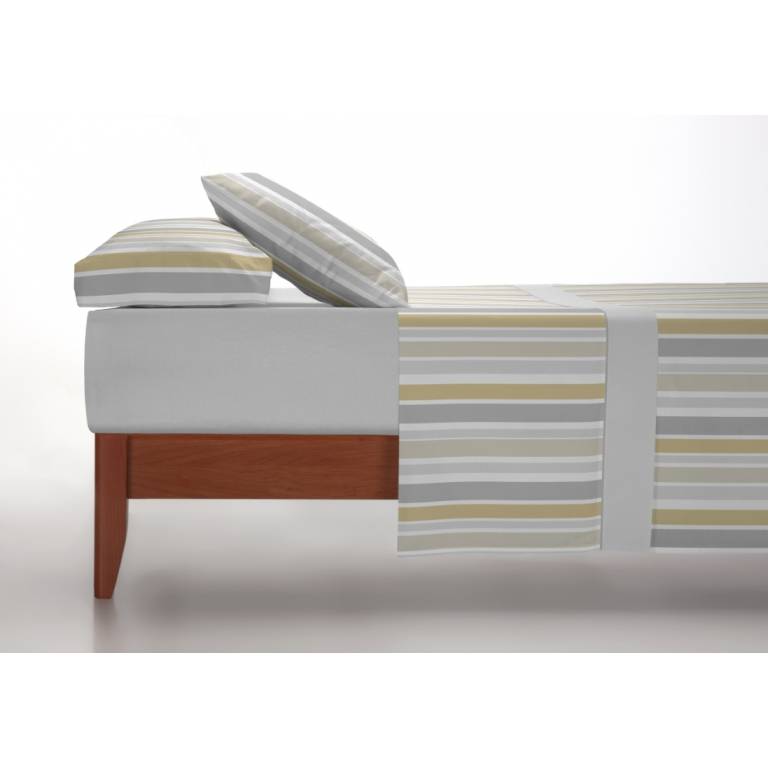 JUEGO SÁBANAS CORALINA ESTAMPADO RAYAS oro