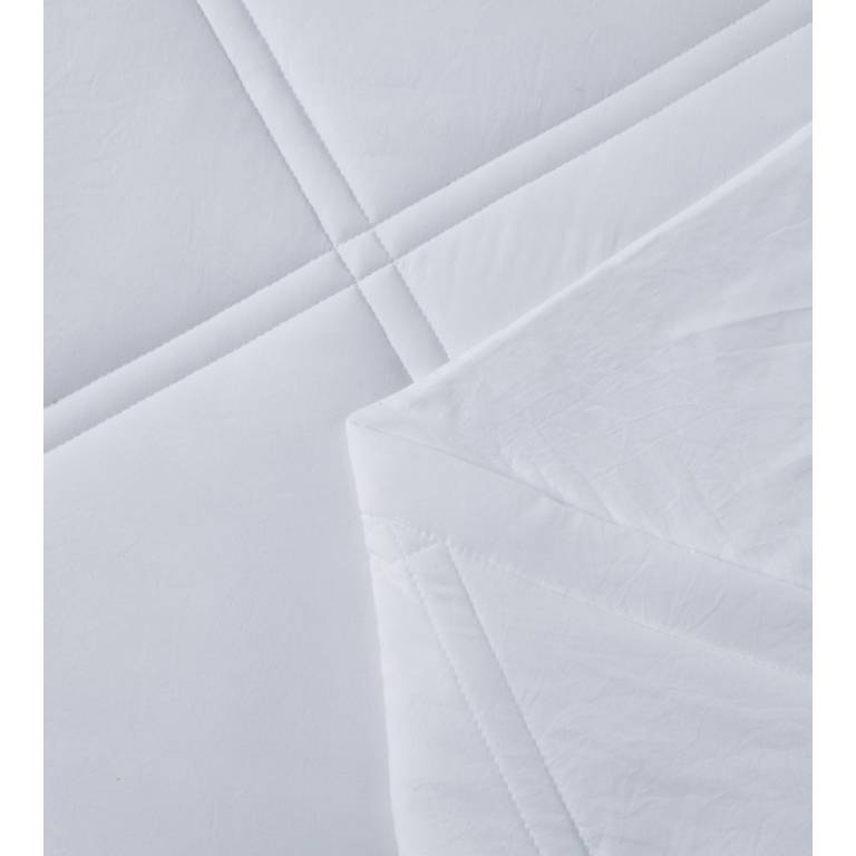 CONJUNTO EDREDÓN BORDADO GEOMÉTRICO Y FUNDAS DE COJÍN (blanco, Cama 135:235x270)