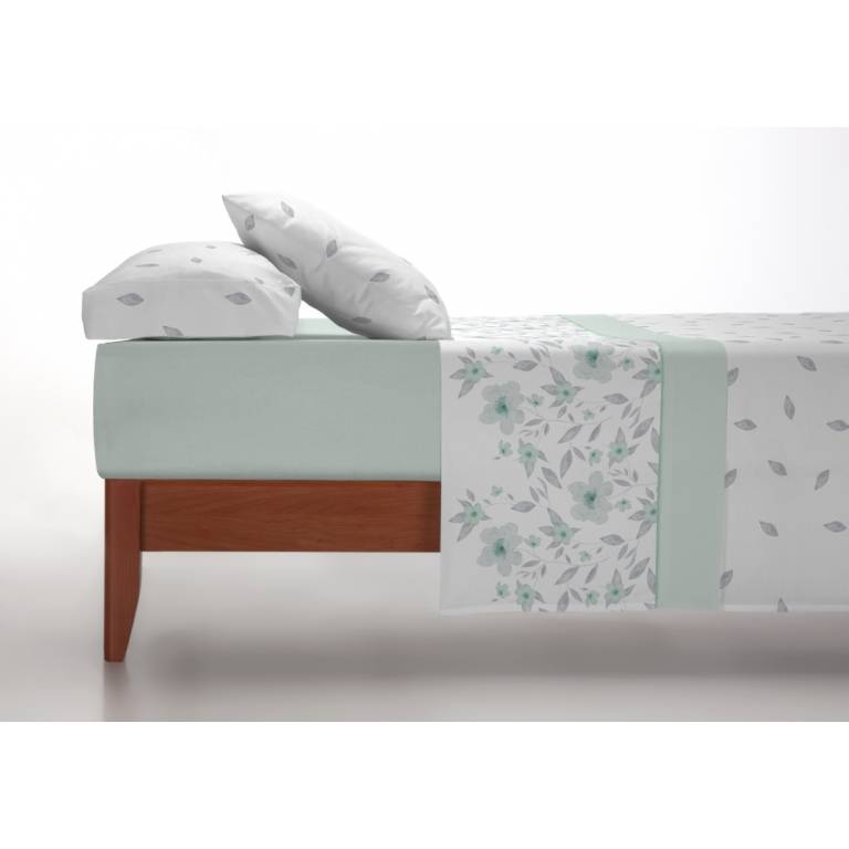 JUEGO SÁBANAS CORALINA ESTAMPADO FLORES azul