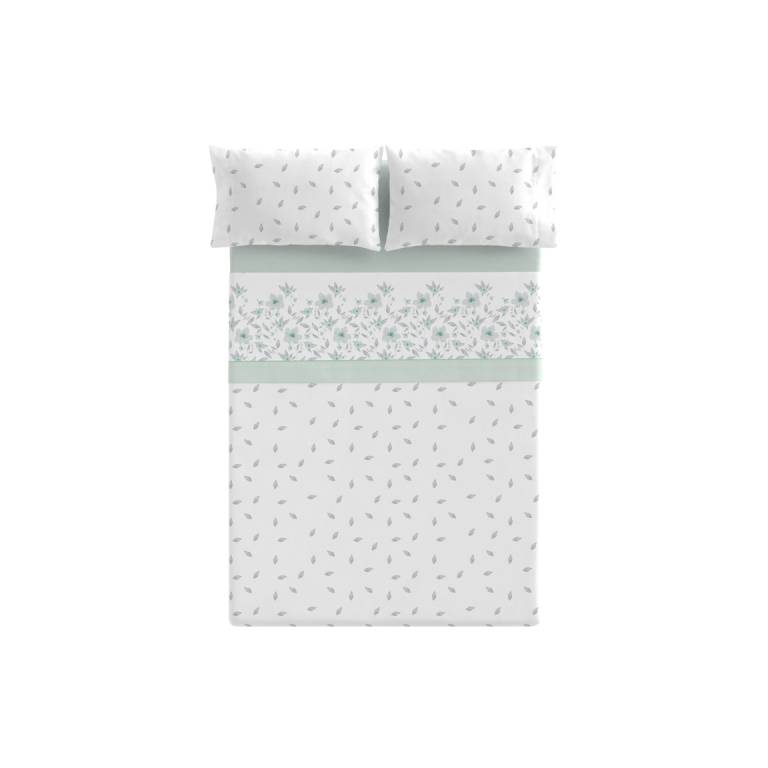 JUEGO SÁBANAS CORALINA ESTAMPADO FLORES (azul, Cama 135:220x260)