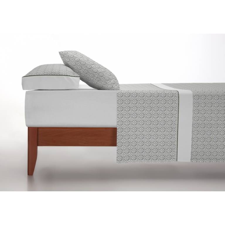 JUEGO SÁBANAS 3 PIEZAS ESTAMPADO GEOMÉTRICO (botella, Cama 90:160x270)