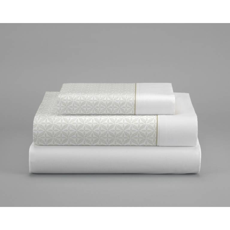 JUEGO SÁBANAS 3 PIEZAS ESTAMPADO GEOMÉTRICO (beige, Cama 200:280x270)