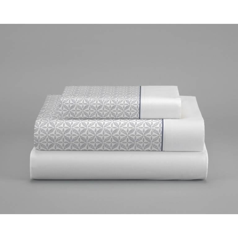 JUEGO SÁBANAS 3 PIEZAS ESTAMPADO GEOMÉTRICO (azul, Cama 180:270x270)