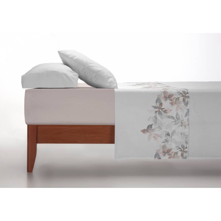 JUEGO SÁBANAS CORALINA ESTAMPADO HOJAS nude