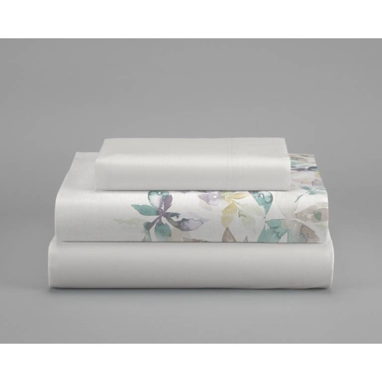 JUEGO SÁBANAS CORALINA ESTAMPADO HOJAS (verde, Cama 135:220x260)