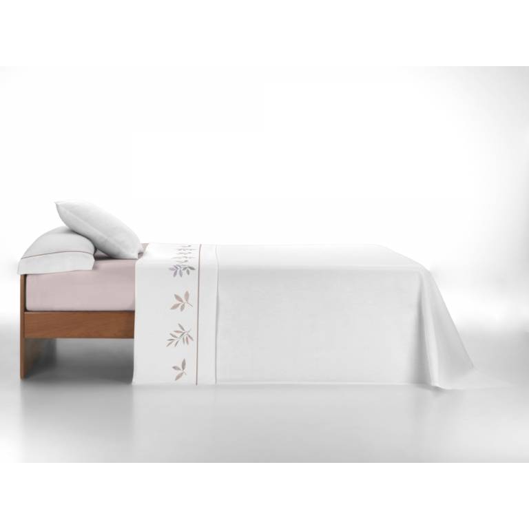 JUEGO SÁBANAS 3 PIEZAS 100% ALGODÓN ESTAMPADO HOJAS (rosa, Cama 200:280x270)