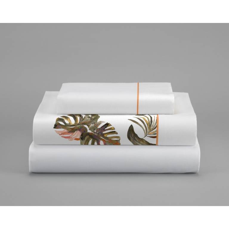 JUEGO SABANAS HOJAS 100 ALGODÓN 3 PIEZAS (verde, Cama 135:220x270)