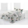 CONJUNTO COLCHA BOUTI ESTAMPADO DE FLORES Y FUNDAS DE COJIN (azul, Cama 135:235x270)