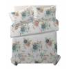 CONJUNTO COLCHA BOUTI ESTAMPADO DE FLORES Y FUNDAS DE COJIN (azul, Cama 135:235x270)