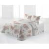 CONJUNTO COLCHA BOUTI ESTAMPADO DE FLORES Y FUNDAS DE COJIN (oro, Cama 135:235x270)