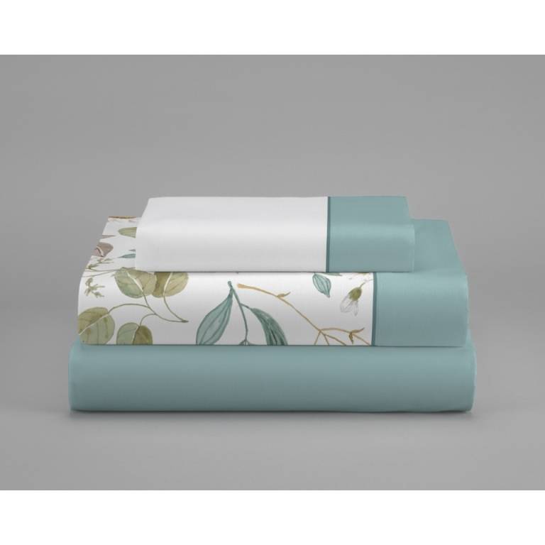 JUEGO SABANAS FLORES 3 PIEZAS (verde, Cama 160:240x270)