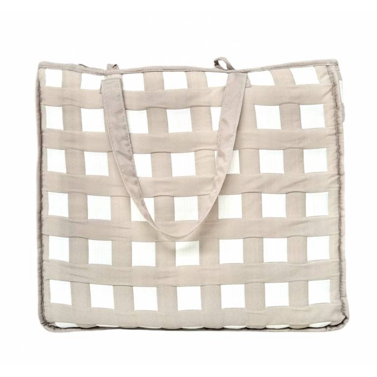 CONJUNTO COLCHA CUADRITOS PIQUÉ Y FUNDAS DE COJÍN (beige, Cama 105:200x270)