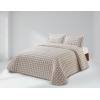 CONJUNTO COLCHA CUADRITOS PIQUÉ Y FUNDAS DE COJÍN (beige, Cama 105:200x270)