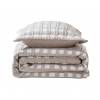 CONJUNTO COLCHA CUADRITOS PIQUÉ Y FUNDAS DE COJÍN (beige, Cama 105:200x270)
